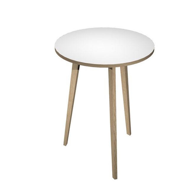 Tavolo rotondo alto Woody - diametro 80 cm - H 105 cm - rovere/bianco