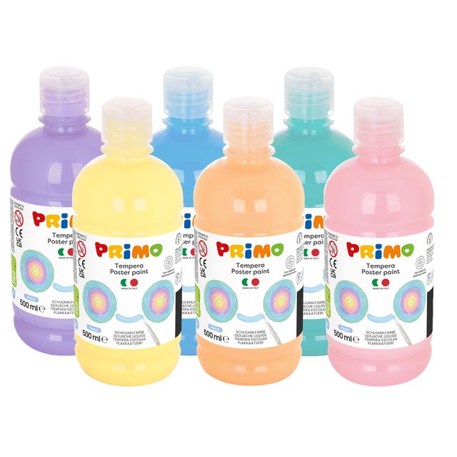 Tempera brillante perlata - 500ml - colori pastel assortiti - Primo - box 6 col…