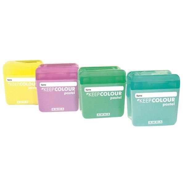 Temperamatite Clack - 2 fori - metallo - colori assortiti - Arda - expo 20 pezzi