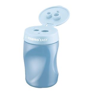 Temperamatite Easy con contenitore - 3 fori - ergonomico - blu - per destrimani…