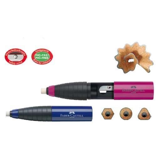 Temperamatite Twist Combi con gomma con contenitore - 1 foro- Faber Castell