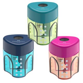 Temperamatite con contenitore - 1 foro - triangolare - con serbatoio - Faber-Ca…