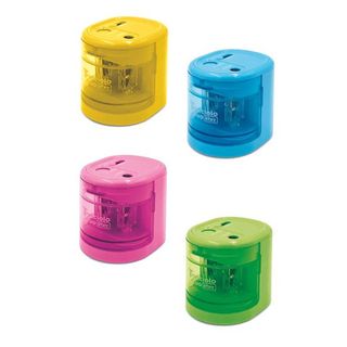Temperamatite elettrico 4306 con contenitore - 2 fori - colori assortiti - Lebez
