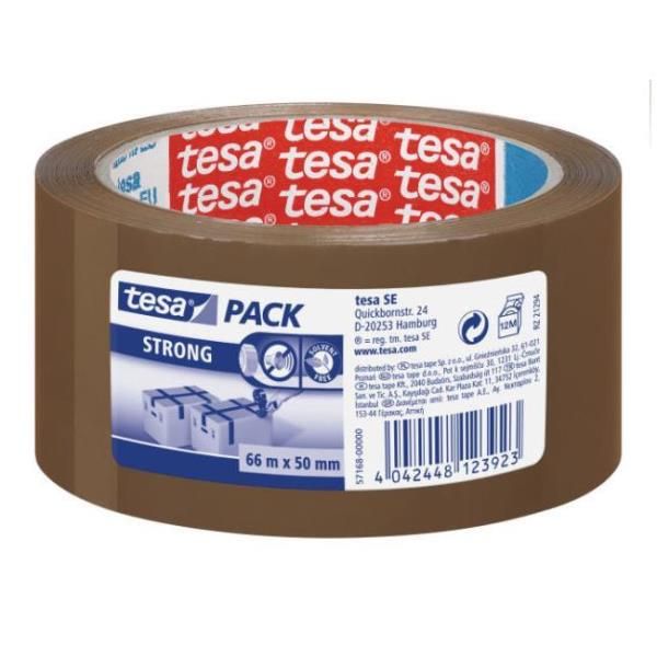 Tesapack Strong - Nastro da imballaggio - 50 mm x 66 m - polipropilene - marrone