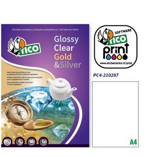 Tico - Poliestere - Lucido - trasparente - A4 (210 x 297 mm) 100 etichette (100…