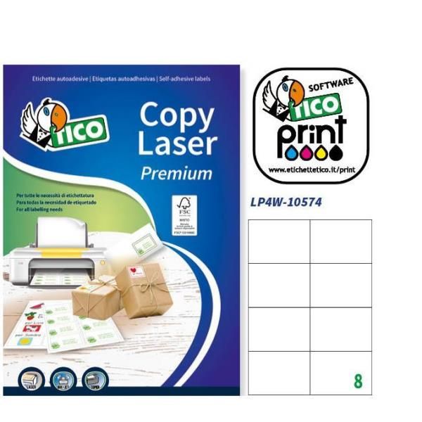 Tico Copy Laser Premium - Carta - Opaca - adesivo permanente - bianco - 105 x 7…