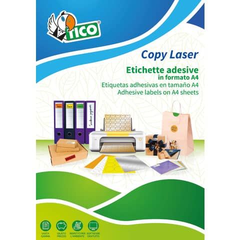 Tico Copy Laser Premium - Carta - adesivo permanente - bianco opco - 70 x 25 mm…