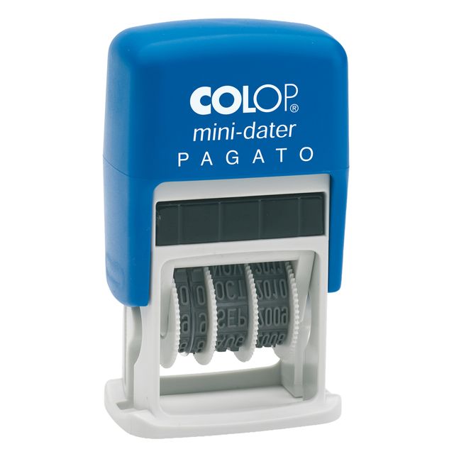 Timbro Mini Dater S160/L1 Datario + PAGATO - 4 mm - autoinchiostrante - Colop
