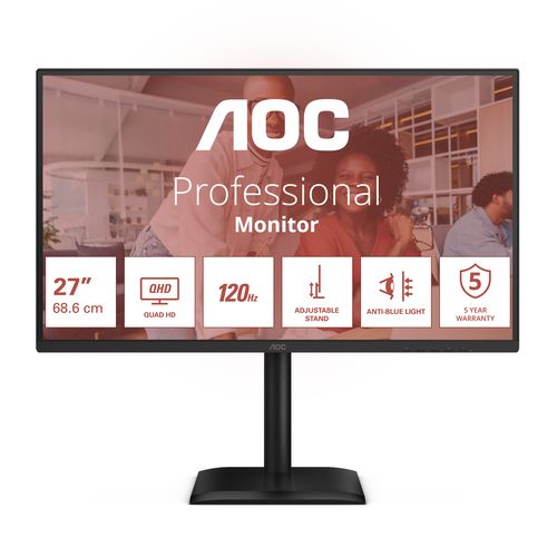 AOC E4 Q27E4CV, 68,6 cm (27ʺ), 2560 x 1440 Pixel, Quad HD, LED, 4 ms, Nero