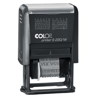 Timbro Printer S220/W Polinomio - 12 diciture - 4 mm - autoinchiostrante - Colop