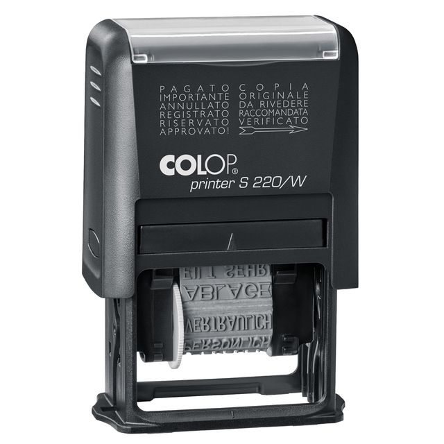 Timbro Printer S220/W Polinomio - 12 diciture - 4 mm - autoinchiostrante - Colop