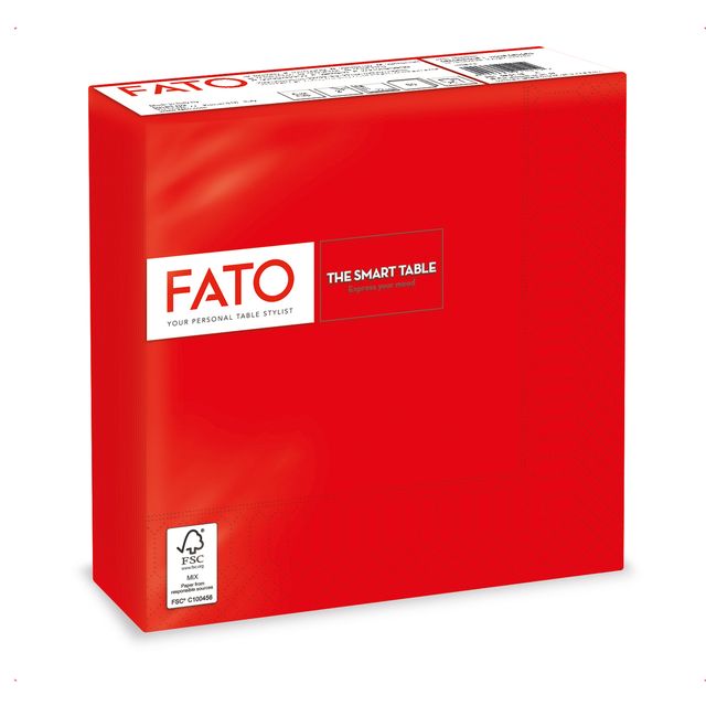 Tovagliolo - carta - 33 x33 cm - 2 veli - rosso - Fato - conf. 50 pezzi
