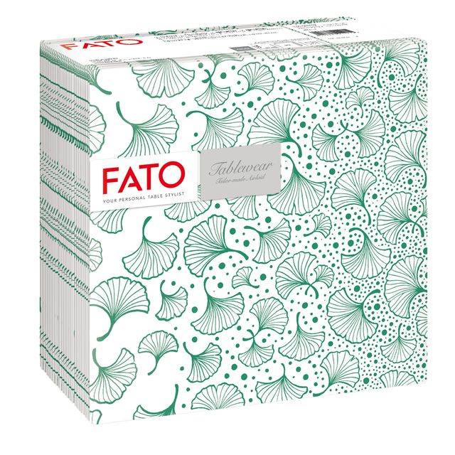 Tovagliolo linea AirLaid - carta - 40 x 40 cm - biloba/verde foresta - Fato - c…