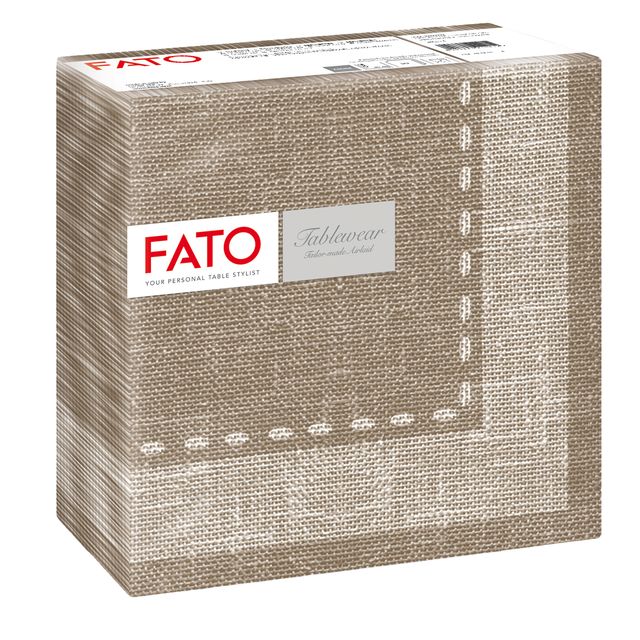 Tovagliolo linea AirLaid - carta - 40 x 40 cm - cachemire/caffè - Fato - conf. …