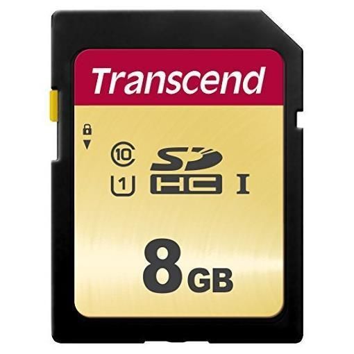 Transcend 500S - Scheda di memoria flash - 8 GB - UHS-I U1 / Class10 - UHS-I SD…