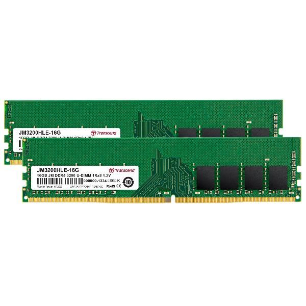 Transcend JetRAM - DDR4 - kit - 32 GB: 2 x 16 GB - DIMM 288-PIN - 3200 MHz / PC…