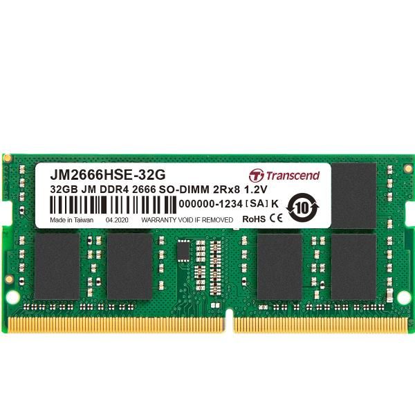 Transcend JetRAM - DDR4 - modulo - 32 GB - SO DIMM 260-pin - 2666 MHz / PC4-213…