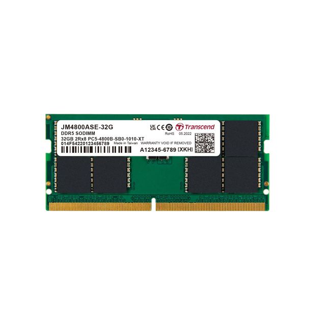 Transcend JetRAM - DDR5 - modulo - 32 GB - SO DIMM 262-pin - 4800 MHz / PC5-384…