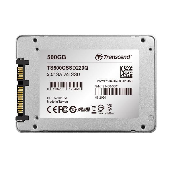 Transcend SSD220Q - SSD - 500 GB - interno - 2.5" - SATA 6Gb/s