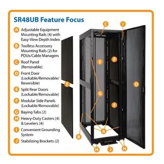 Tripp Lite 48U Rack Enclosure Server Cabinet Doors & Sides 3000lb Capacity - Ra…