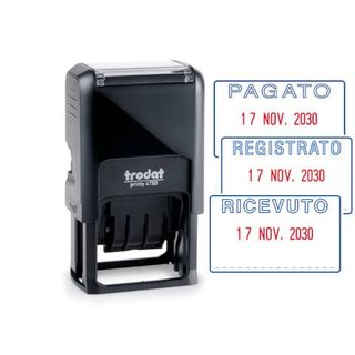 Trodat Printy 4750 - Timbro - autoinchiostrante - 2 colori (blu, rosso) - testo…