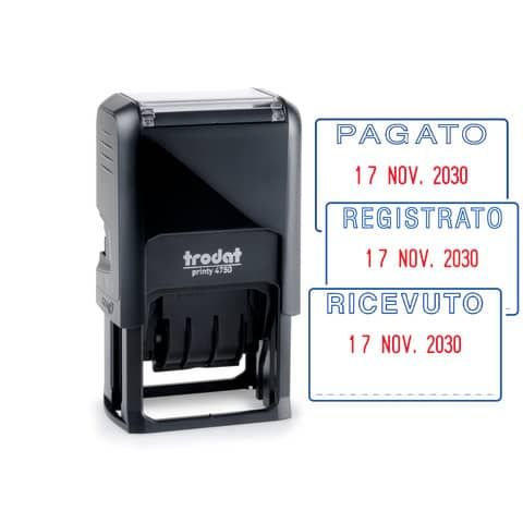 Trodat Printy 4750 - Timbro - autoinchiostrante - 2 colori (blu, rosso) - testo…