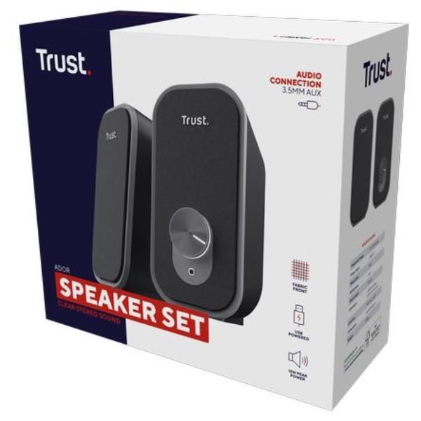 Trust 25670, 2.0 canali, Cablato, 6 W, 20 - 20000 Hz, 4 Ω, Nero