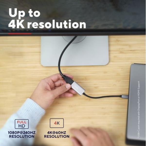 Trust Dalyx - Adattatore video - HDMI femmina a USB-C maschio - 20 cm - support…