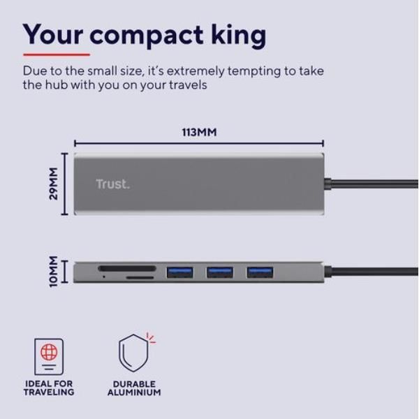 Trust Halyx - Hub - 3 x USB 3.2 Gen 1 - desktop