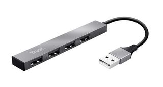 Trust Halyx Aluminium 4-Port Mini USB Hub - Hub - 4 x USB 2.0 - desktop