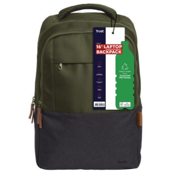 Trust Lisboa - Zaino porta computer - topload, durable - 16" - verde
