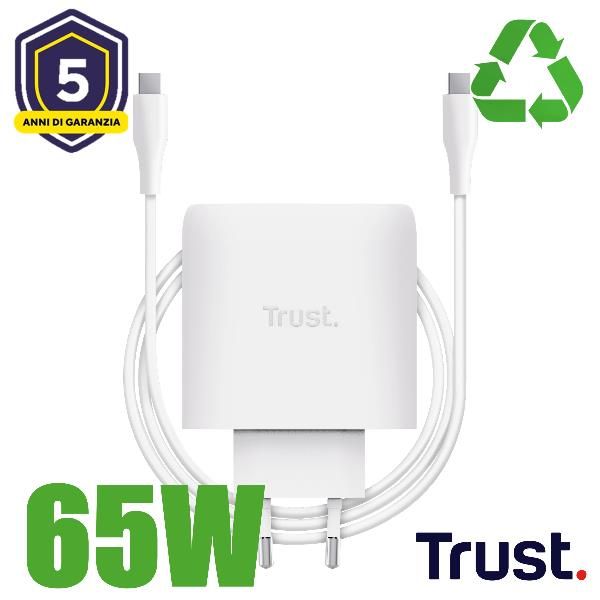 Trust Maxo Caricabatteria USB-C GaN da 65 W