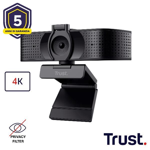 Trust Teza - Webcam - colore - 3840 x 2160 - 4K - focale fisso - audio - USB 2.0