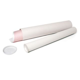 Tubo portadisegni - diametro 6 cm - H 54 cm - cartone - bianco - IKona+