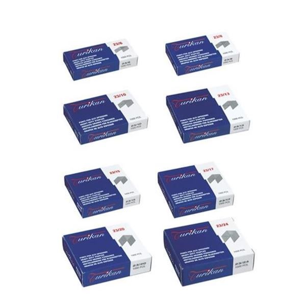 Turikan - Punti metallici - 23/8 - 12 x 8 mm - acciaio zincato - pacco da 1000