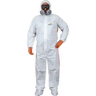 Tuta di protezione da rischio chimico DT125 - monouso - taglia L - PP/PE - bian…