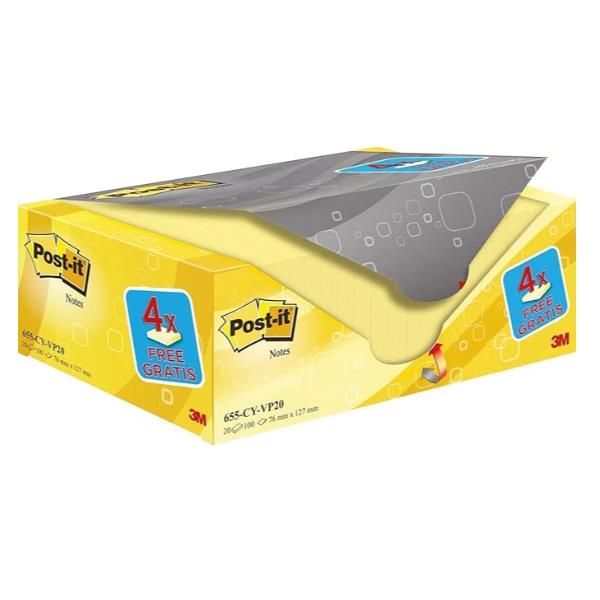 VALUE PACK FOGLIETTI POST-IT GIALLO CANARY 655 16 4 OMAGGIO