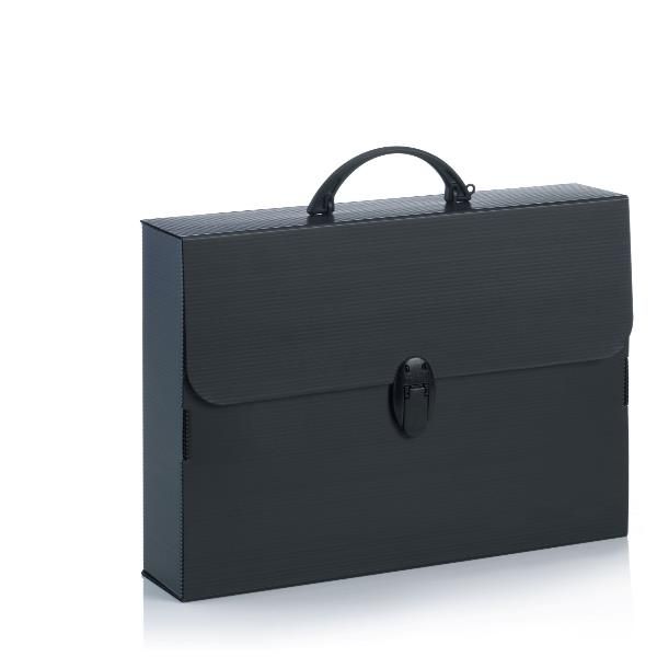 Valigetta Polionda Every Line Total Black - 27x37,5 cm - dorso 8 cm - Favorit