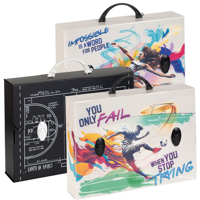 Valigetta polionda Sport - 27 x 37,5 cm - dorso 8 cm - fantasie assortite - Fav…