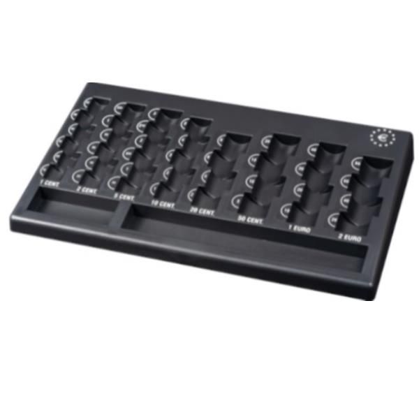 Vassoio portamonete Euro - PP riciclata - 310 x 185 x 30 mm - nero - Iternet