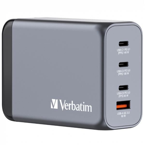 Verbatim - Alimentatore - GaN - 240 Watt - 5 A - PD 3.0, QC 3.0, Power Delivery…