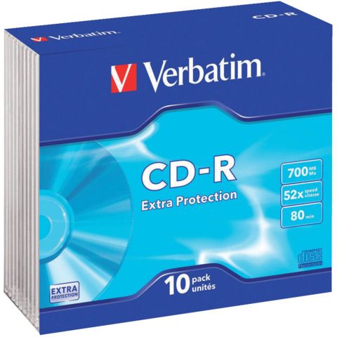 Verbatim - Scatola 10 CD-R DataLife Extra Protection - slim case - 52X - 700MB
