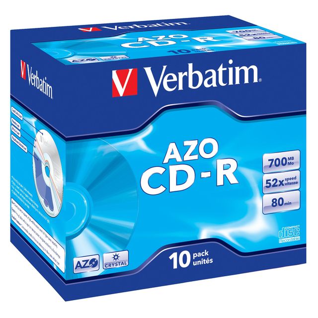 Verbatim - Scatola 10 CD-R DataLife Plus - Jewel Case - 1X-52X - serigrafata cr…