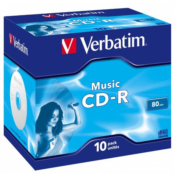 Verbatim - Scatola 10 CD-R Music Live It! serigrafato - colorato - 43365 - 80min