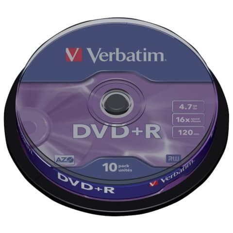 Verbatim - Scatola 10 DVD+R - silver - 43498 - 4,7GB