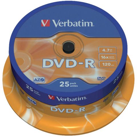 Verbatim - Scatola 25 DVD-R - serigrafato - 43522 - 4,7GB