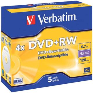 Verbatim - Scatola 5 DVD+RW - Jewel Case - serigrafato - 43229 - 4,7GB