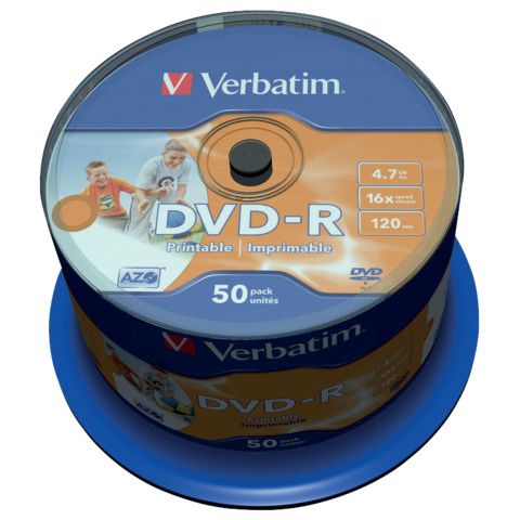 Verbatim - Scatola 50 DVD-R - stampabile - 43533 - 4,7GB