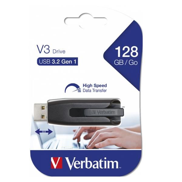 Verbatim - Usb 3.0 Superspeed Store'N'Go V3 Drive - Nero - 49175 - 128GB