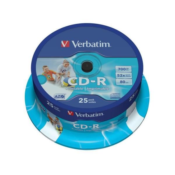 Verbatim DataLifePlus - 25 x CD-R - 700 MB 52x - superfice stampabile - campana